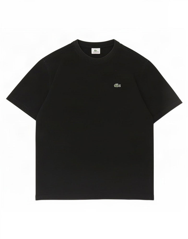 Lacoste Mens T-Shirt Top Size 5 Large Black Cotton