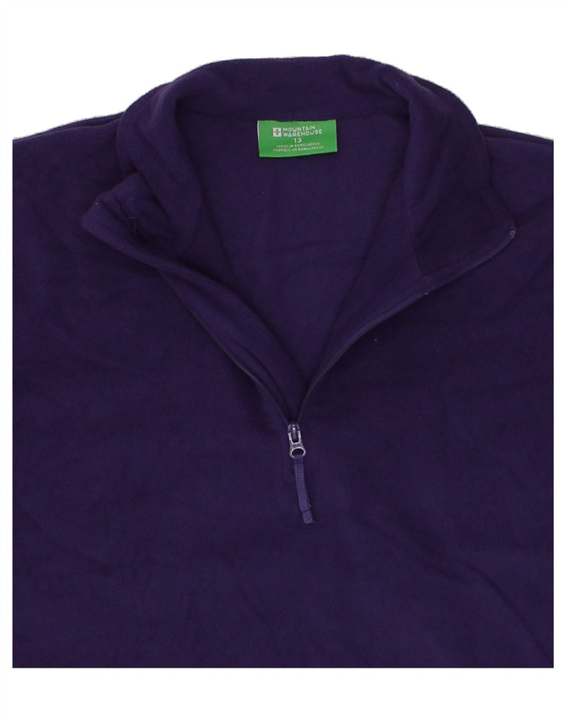 MOUNTAIN WAREHOUSE Girls Zip Neck Fleece Jumper 12-13 Years Purple | Vintage Mountain Warehouse | Thrift | Second-Hand Mountain Warehouse | Used Clothing | Messina Hembry 