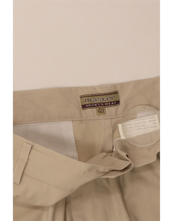 Master Mens Cargo Shorts IT 48 Medium W32 L10 Beige Polyester