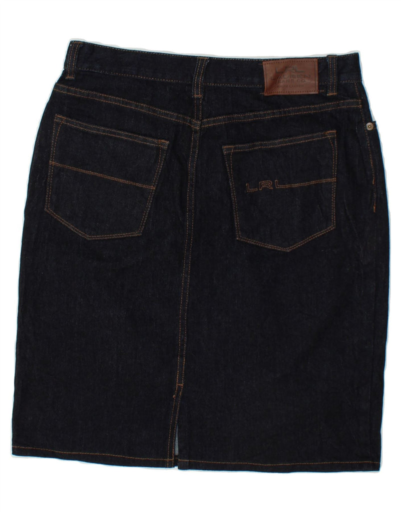 RALPH LAUREN Womens Denim Skirt US 6 Medium W30 Navy Blue Cotton Vintage Ralph Lauren and Second-Hand Ralph Lauren from Messina Hembry 