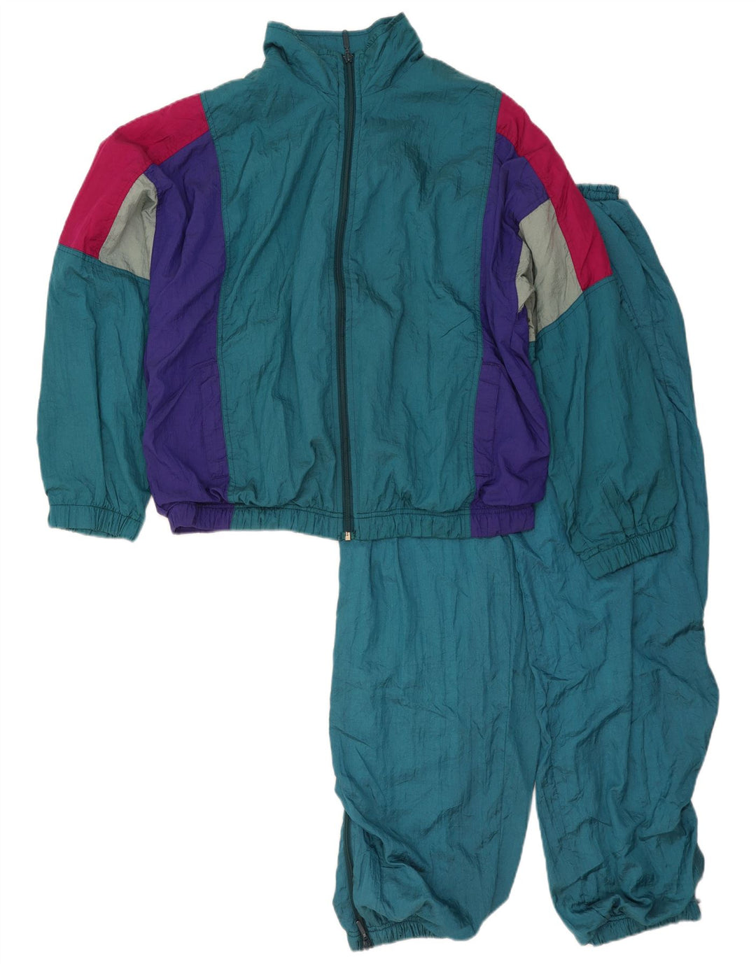Vintage Mens Loose Fit Full Tracksuit IT 48/50 Medium Blue Colourblock