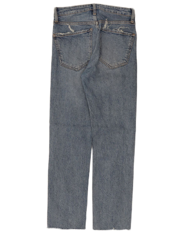Zara Womens Distressed Straight Jeans EU 32 2XS W22 L24 Blue Cotton