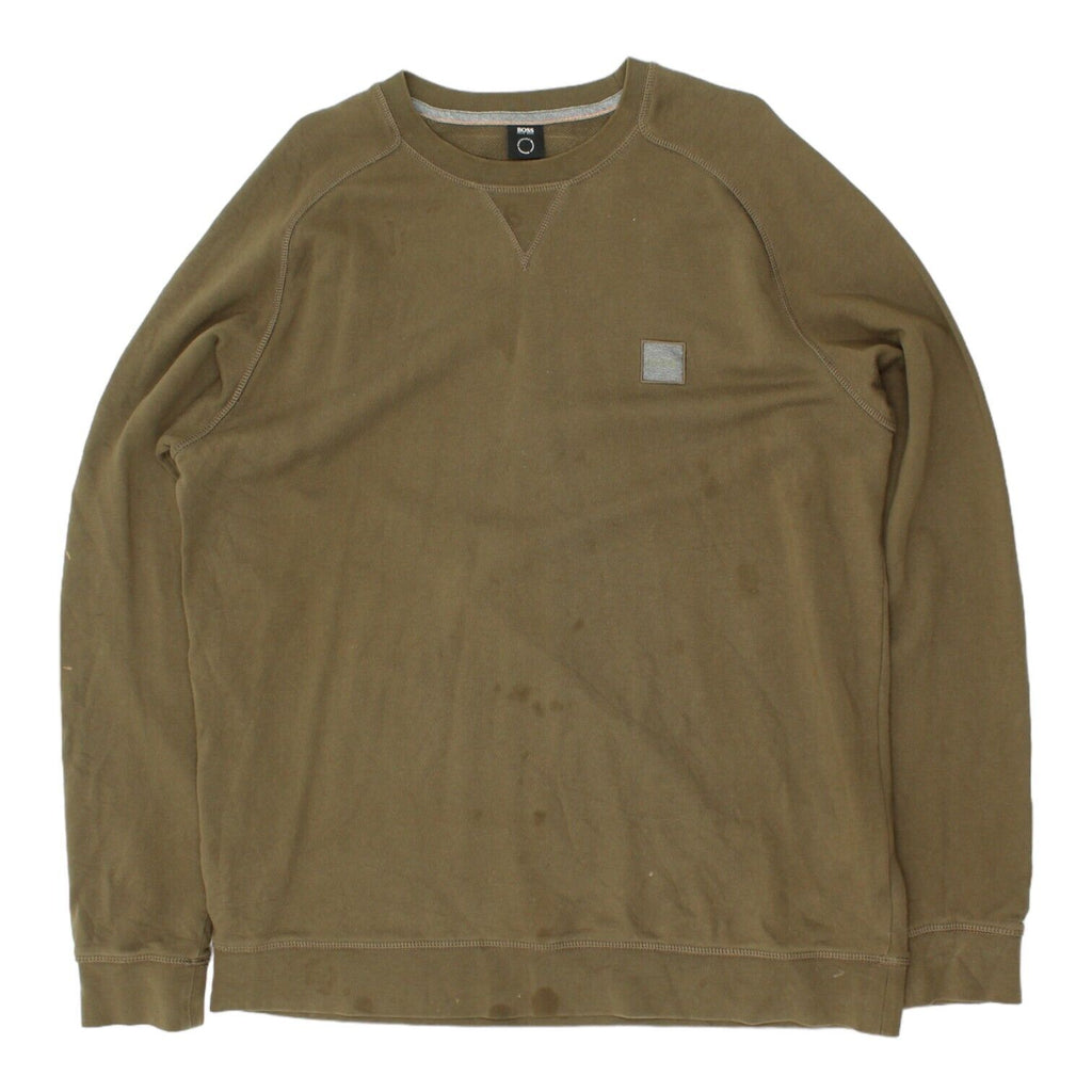 Hugo Boss Mens Green Sweatshirt | Vintage Casual Designer Jumper Sweater VTG | Vintage Messina Hembry | Thrift | Second-Hand Messina Hembry | Used Clothing | Messina Hembry 