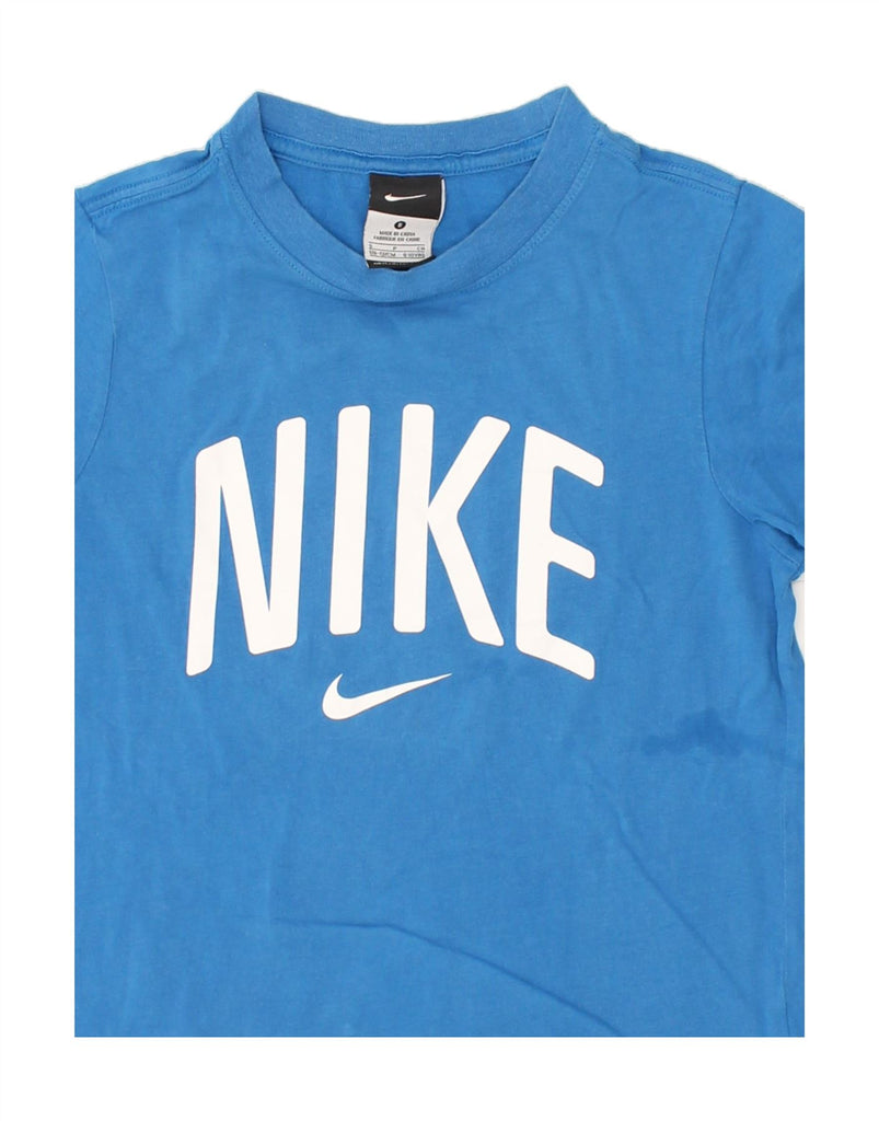 NIKE Boys Graphic T-Shirt Top 8-9 Years Small Blue | Vintage Nike | Thrift | Second-Hand Nike | Used Clothing | Messina Hembry 