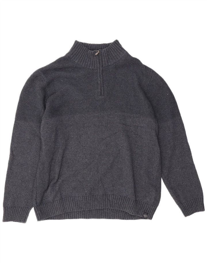 Weird Fish Mens Zip Neck Jumper Sweater 2XL Navy Blue Polyester