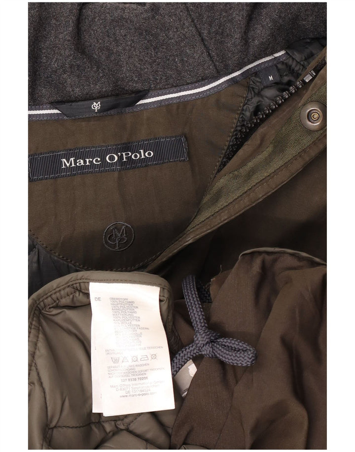 MARC O'POLO Mens Hooded Parka Jacket UK 38 Medium Khaki Polyamide
