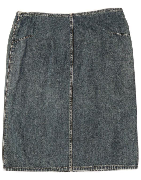 Etam Womens Denim Skirt UK 14 Large W32 Blue Cotton