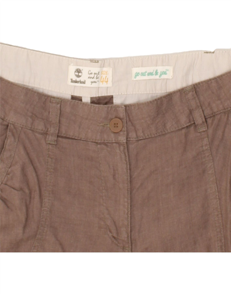 TIMBERLAND Womens Casual Shorts EU 44 XL W34 Brown Linen | Vintage Timberland | Thrift | Second-Hand Timberland | Used Clothing | Messina Hembry 