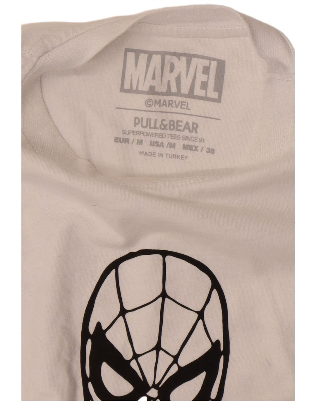 Pull & Bear Mens Marvel Graphic T-Shirt Top Medium White