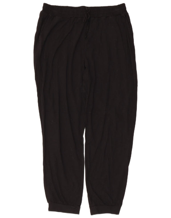 John Lewis Womens Joggers Casual Trousers UK 16 Large W32 L27 Black Viscose