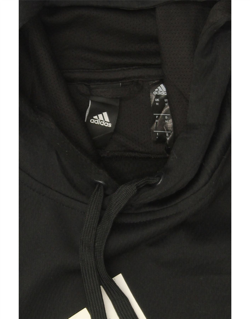 ADIDAS Mens Climalite Graphic Hoodie Jumper Medium Black Polyester Vintage Adidas and Second-Hand Adidas from Messina Hembry 