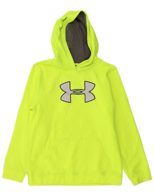 UNDER ARMOUR Boys Graphic Hoodie Jumper 13-14 Years XL Green