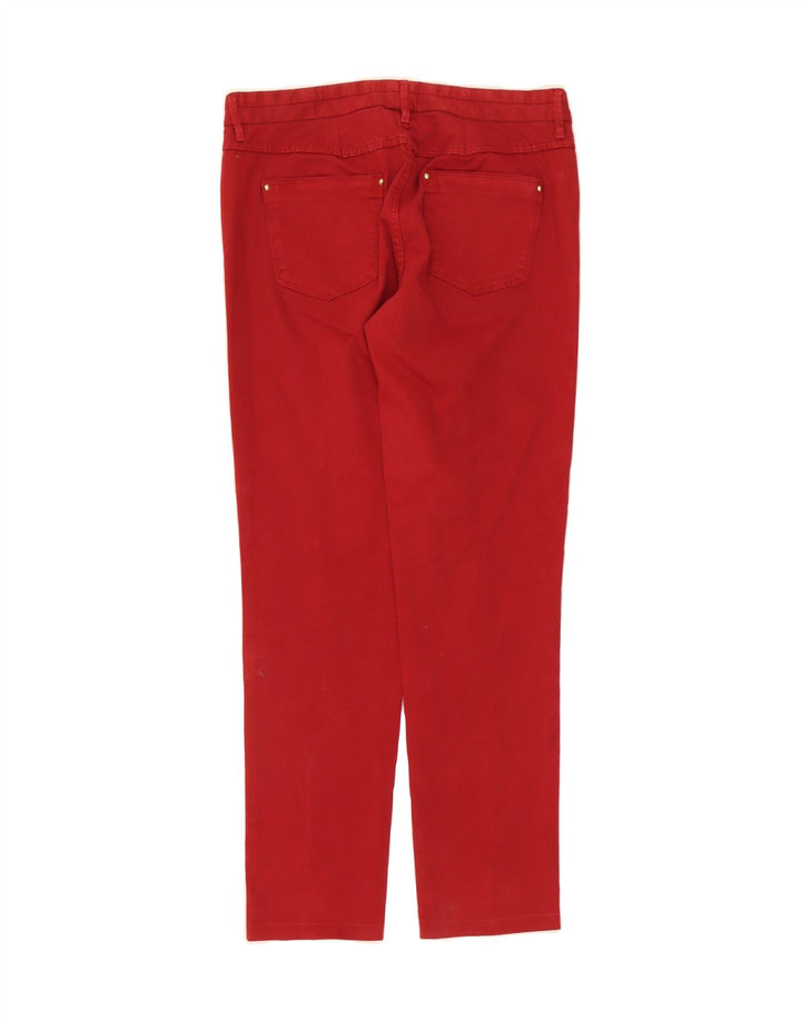 MASSIMO DUTTI Womens Slim Casual Trousers W28 L27 Red Cotton Vintage Massimo Dutti and Second-Hand Massimo Dutti from Messina Hembry 