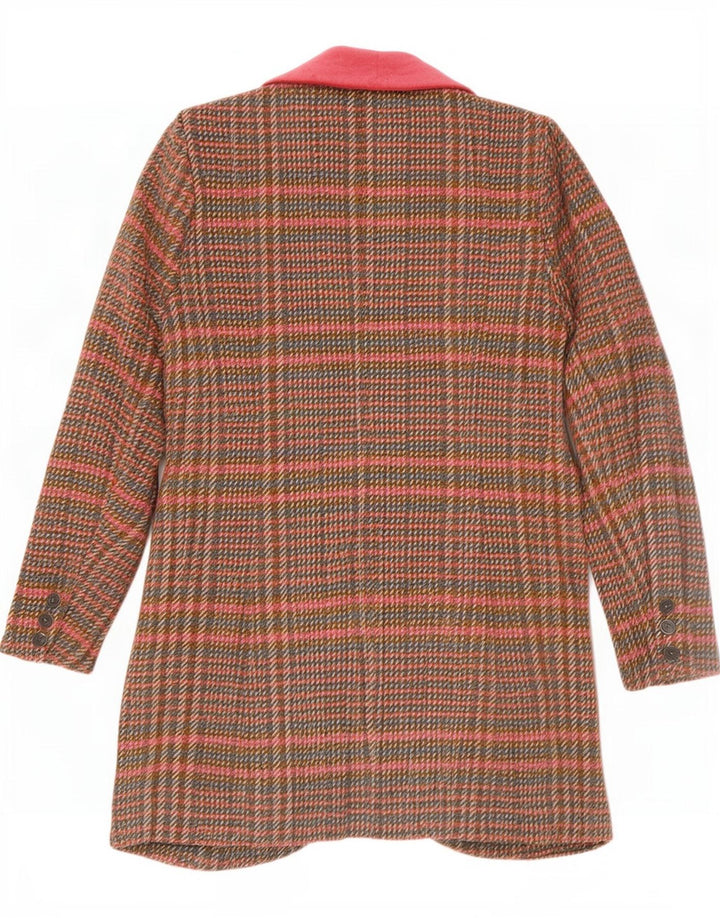 Joe Browns Womens Overcoat UK 10 Small Brown Plaid Polyester