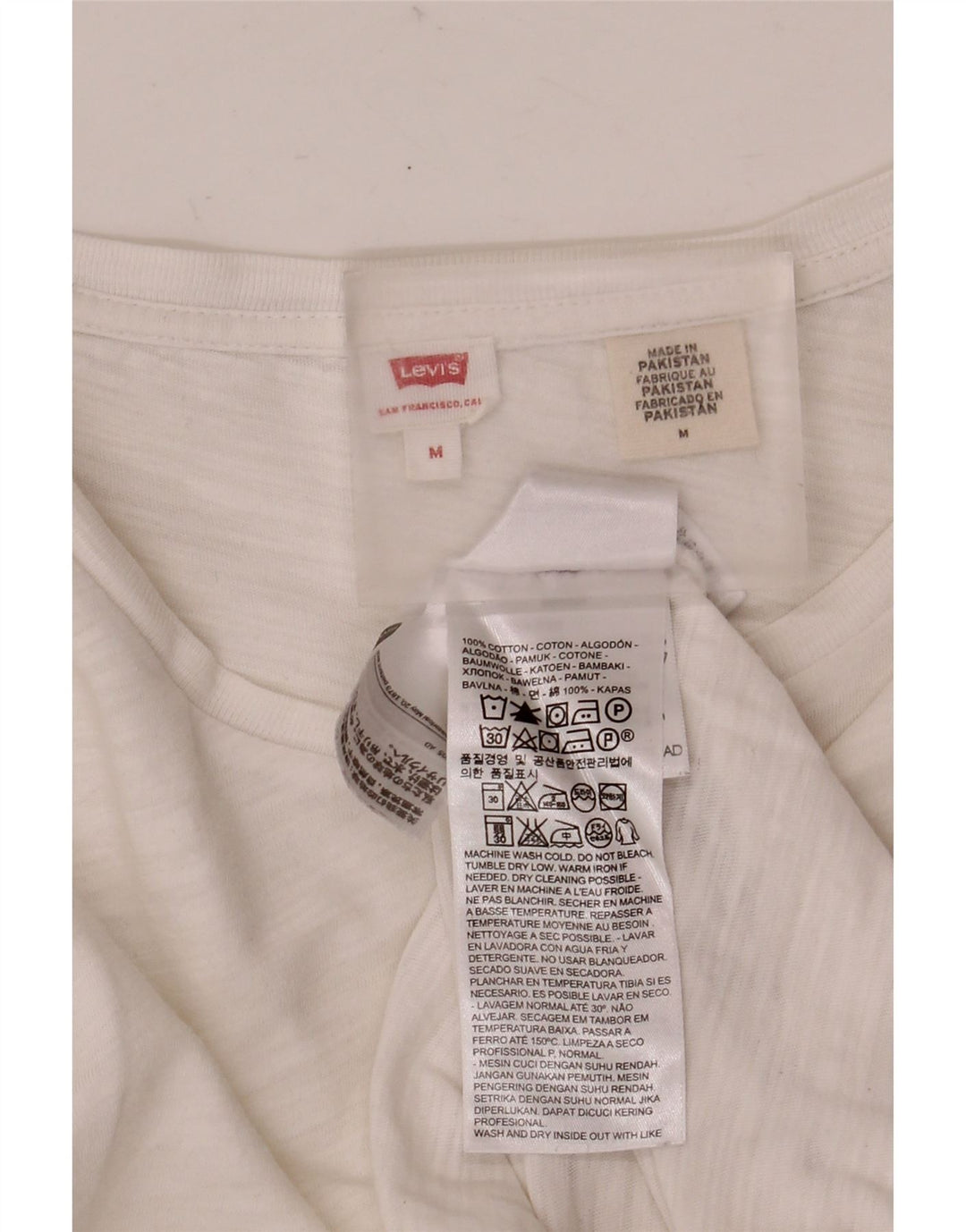 Levi's Womens T-Shirt Top UK 14 Medium White Cotton
