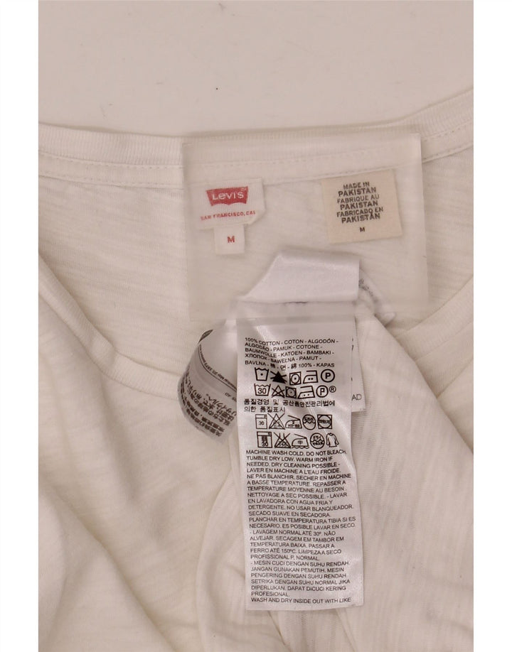Levi's Womens T-Shirt Top UK 14 Medium White Cotton