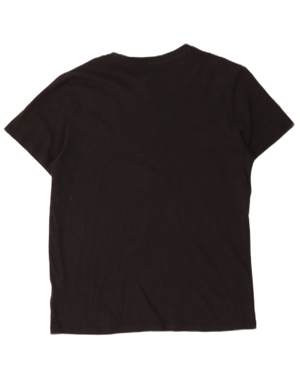 Jack & Jones Mens T-Shirt Top Large Black Cotton