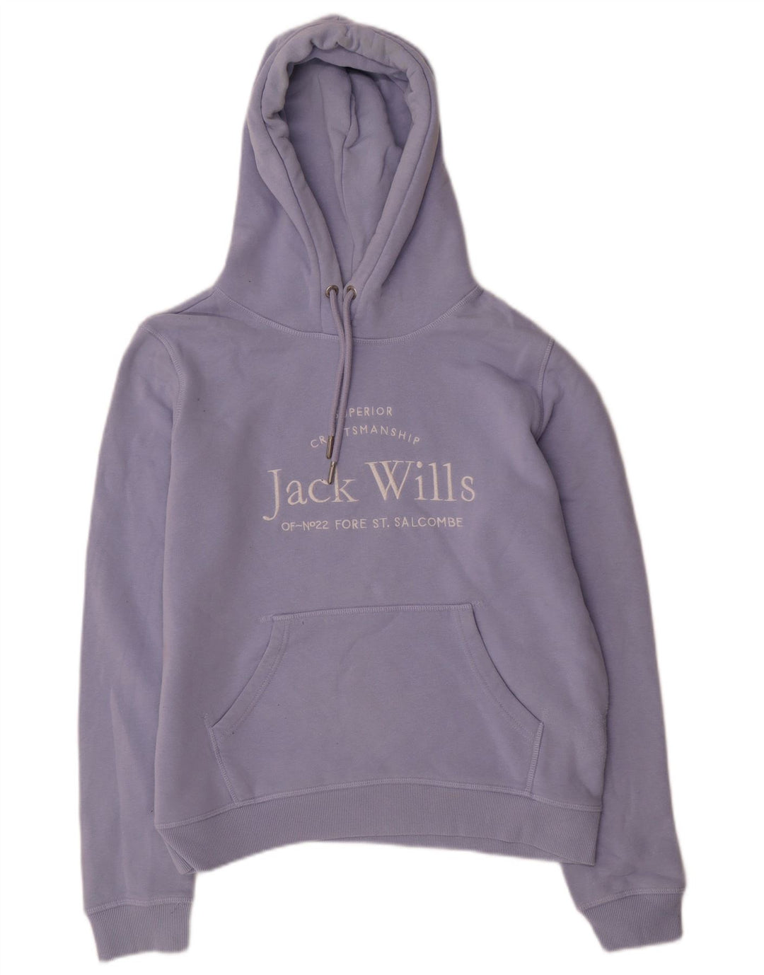 JACK WILLS Womens Graphic Hoodie Jumper UK 12 Medium Purple Cotton