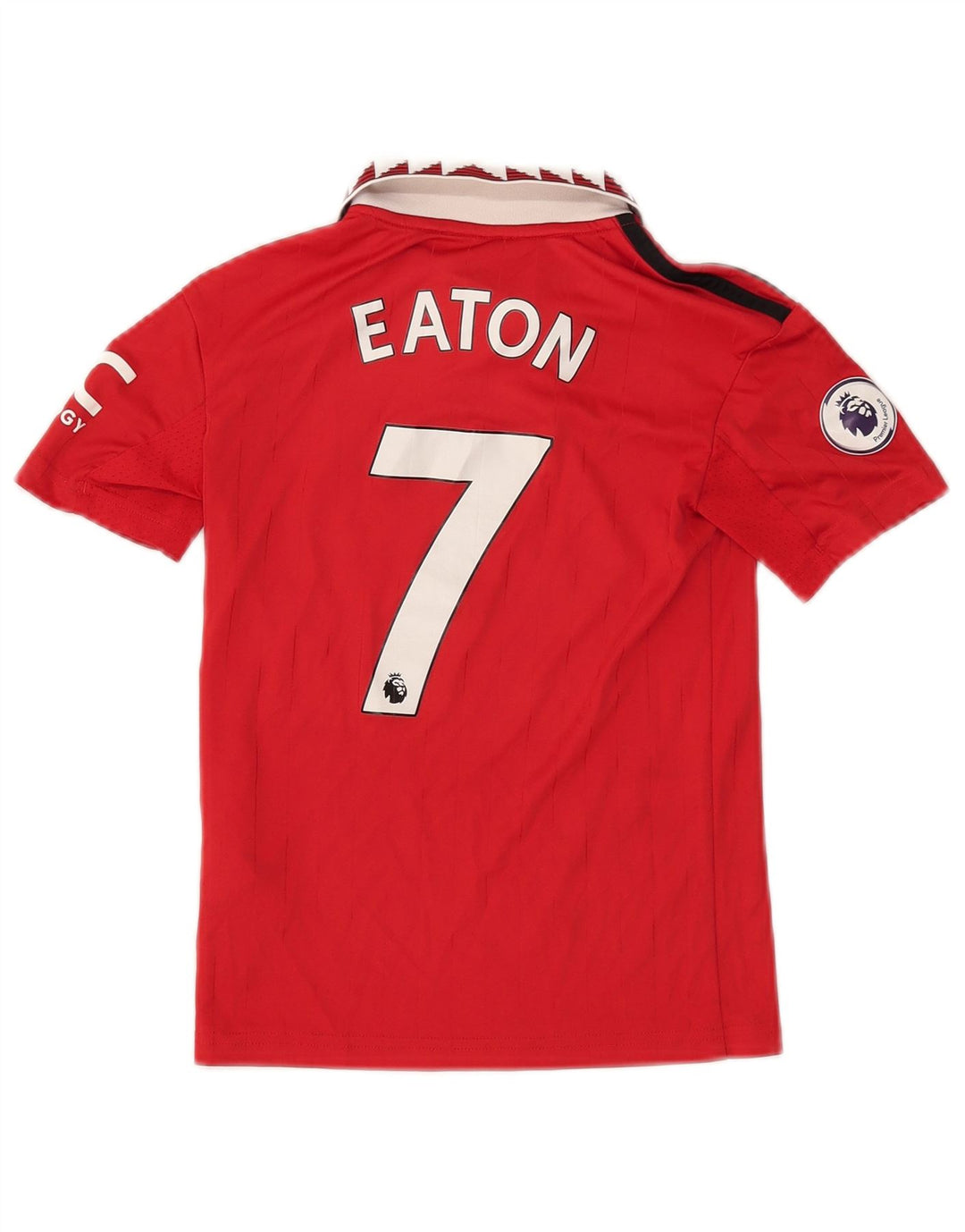 ADIDAS Boys Manchester United Graphic Polo Shirt 7-8 Years Red Colourblock