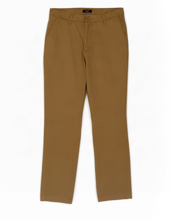 Gant Mens New Haven Regular Fit Chino Trousers W34 L30 Beige Cotton