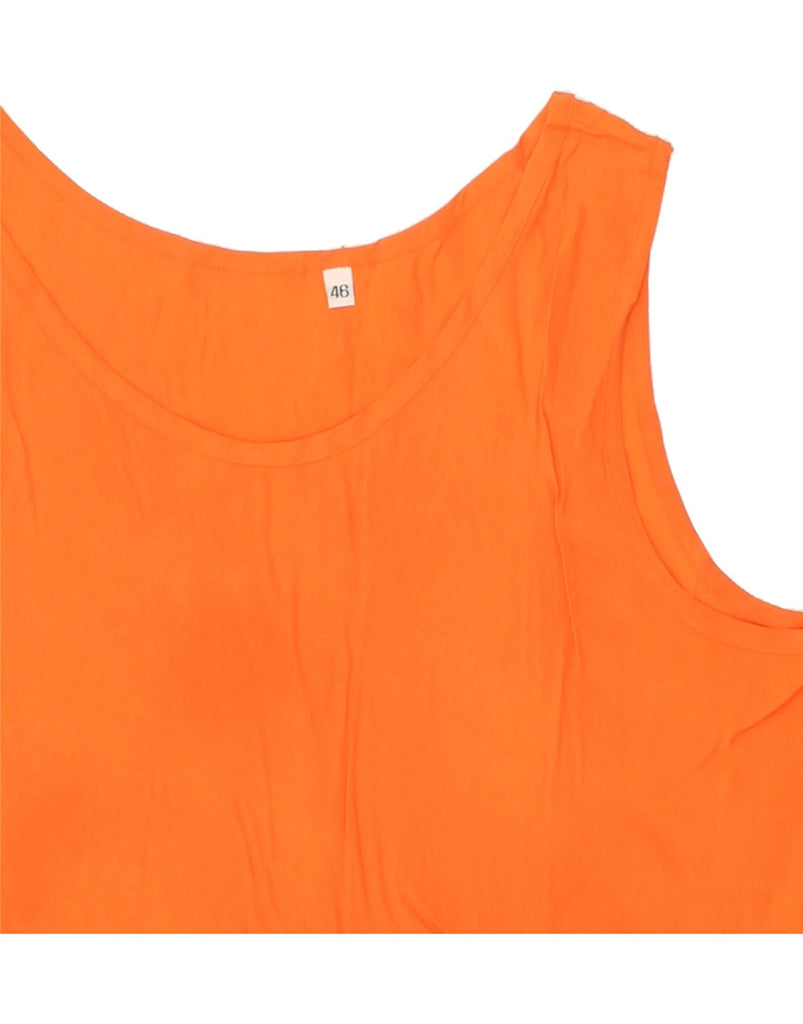 VINTAGE Womens Sleeveless Blouse Top IT 46 Large Orange Acetate | Vintage Vintage | Thrift | Second-Hand Vintage | Used Clothing | Messina Hembry 