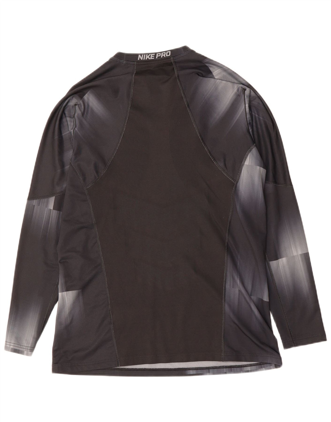 NIKE Mens Top Long Sleeve Large Black Tie Dye Polyester