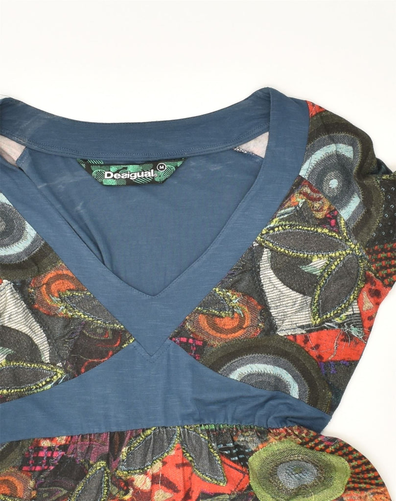 DESIGUAL Womens Graphic Long Sleeve Bubble Dress UK 12 Medium Multicoloured | Vintage Desigual | Thrift | Second-Hand Desigual | Used Clothing | Messina Hembry 