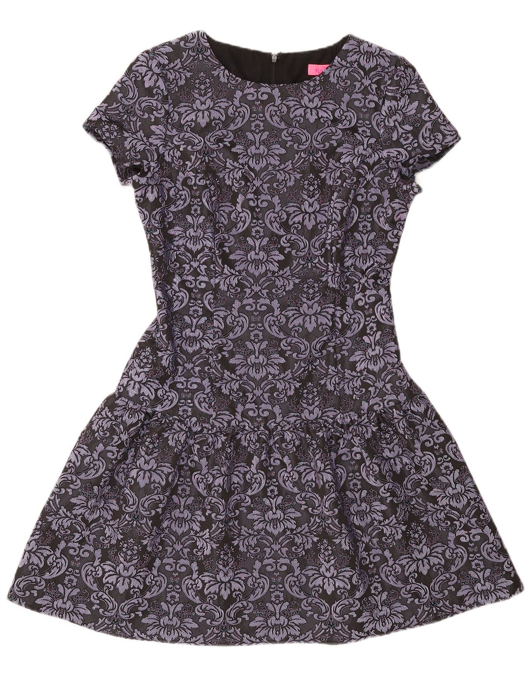 Monsoon Womens A-Line Dress UK 10 Small Grey Paisley Polyester