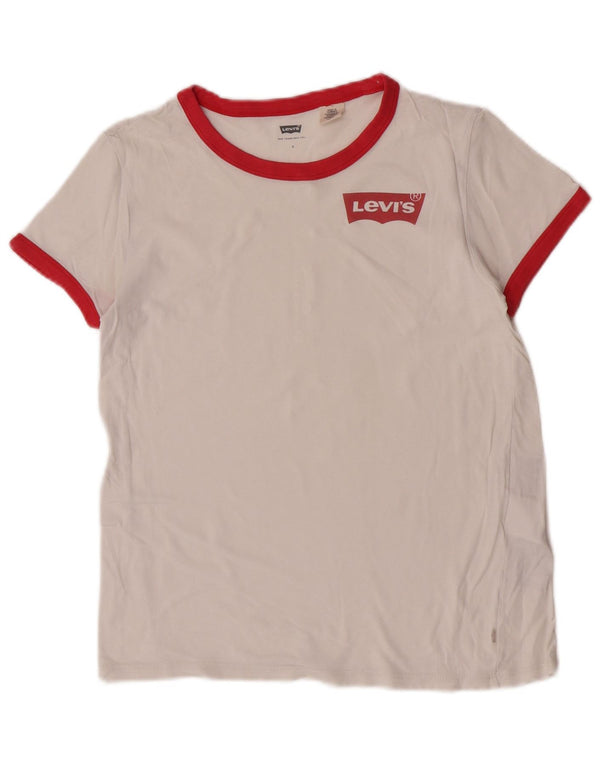 Levi's Womens T-Shirt Top UK 10 Small White Cotton