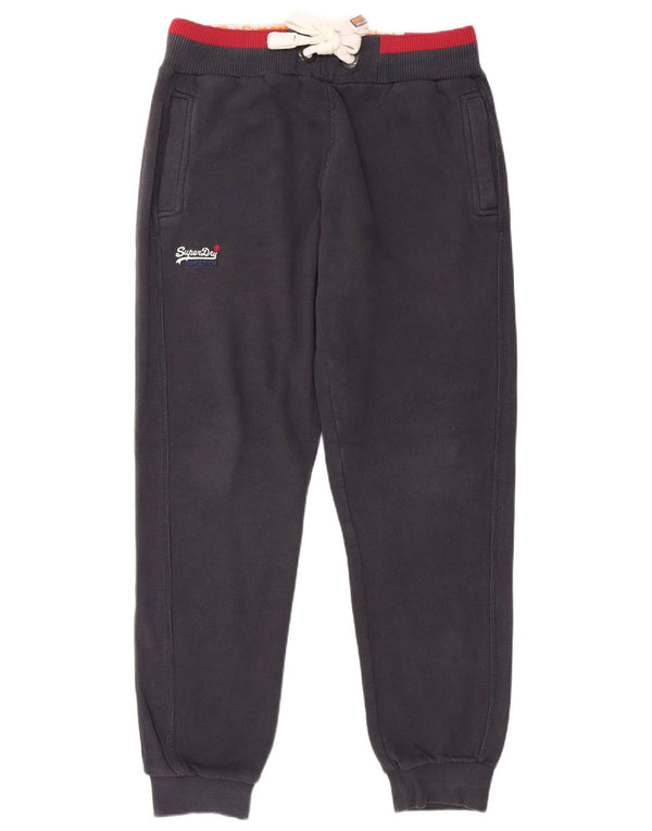 Superdry Mens Slim Fit Tracksuit Trousers Joggers Large  Navy Blue Cotton