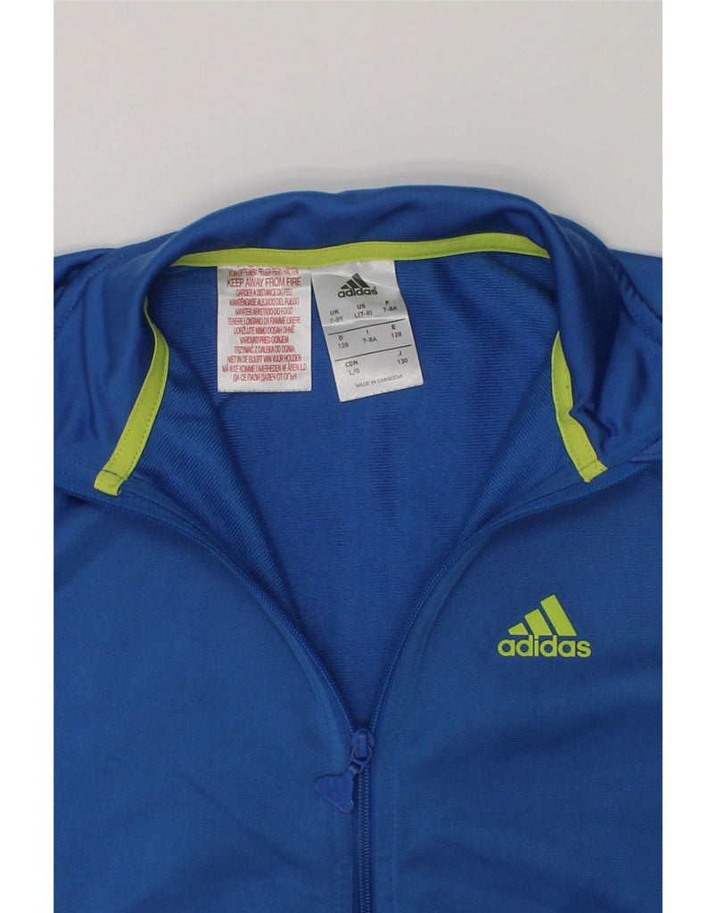 ADIDAS Boys Graphic Tracksuit Top Jacket 7-8 Years Blue Polyester | Vintage Adidas | Thrift | Second-Hand Adidas | Used Clothing | Messina Hembry 