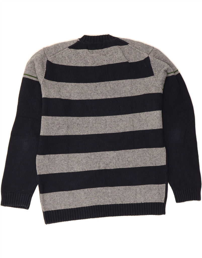MASSIMO DUTTI Mens V-Neck Jumper Sweater XL Navy Blue Colourblock Cotton Vintage Massimo Dutti and Second-Hand Massimo Dutti from Messina Hembry 
