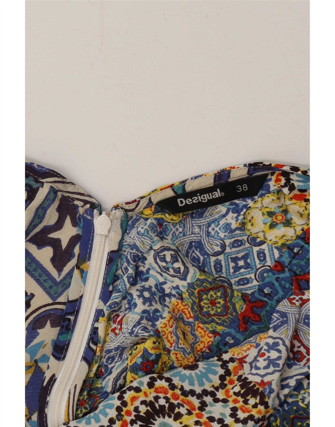 Desigual Womens Graphic A-Line Dress EU 38 Medium Multicoloured Patchwork