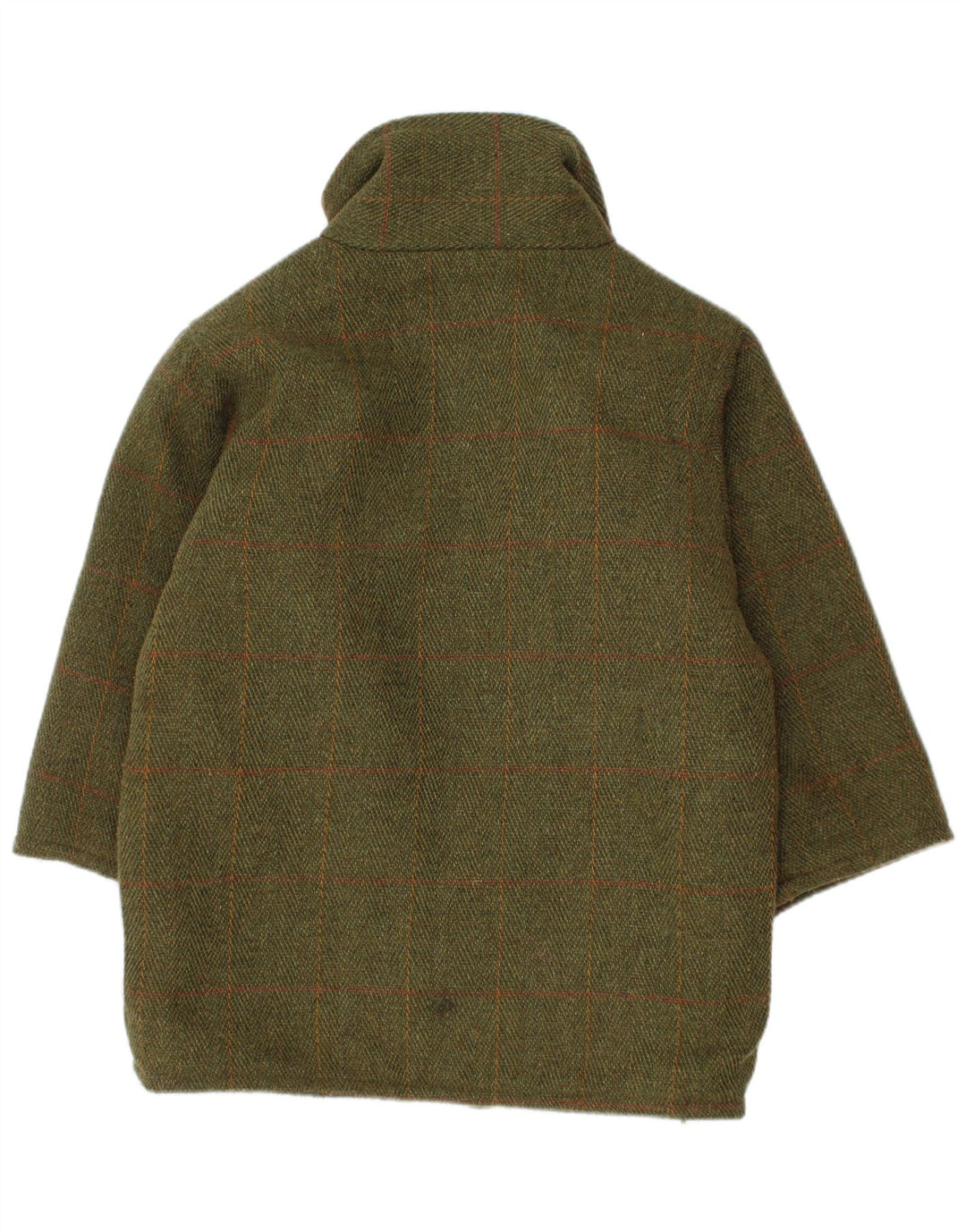 Vintage Boys Overcoat 4-5 Years Khaki Check Wool