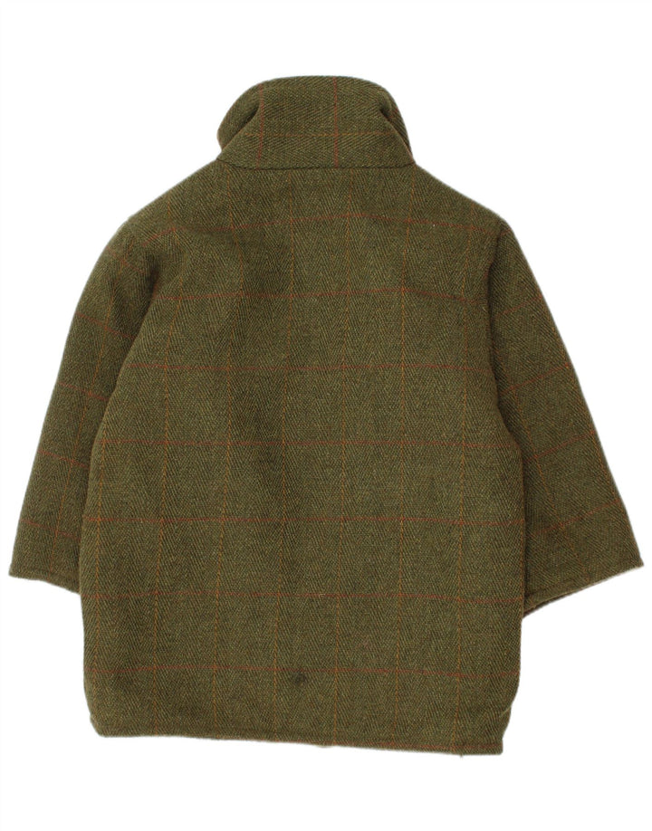 Vintage Boys Overcoat 4-5 Years Khaki Check Wool