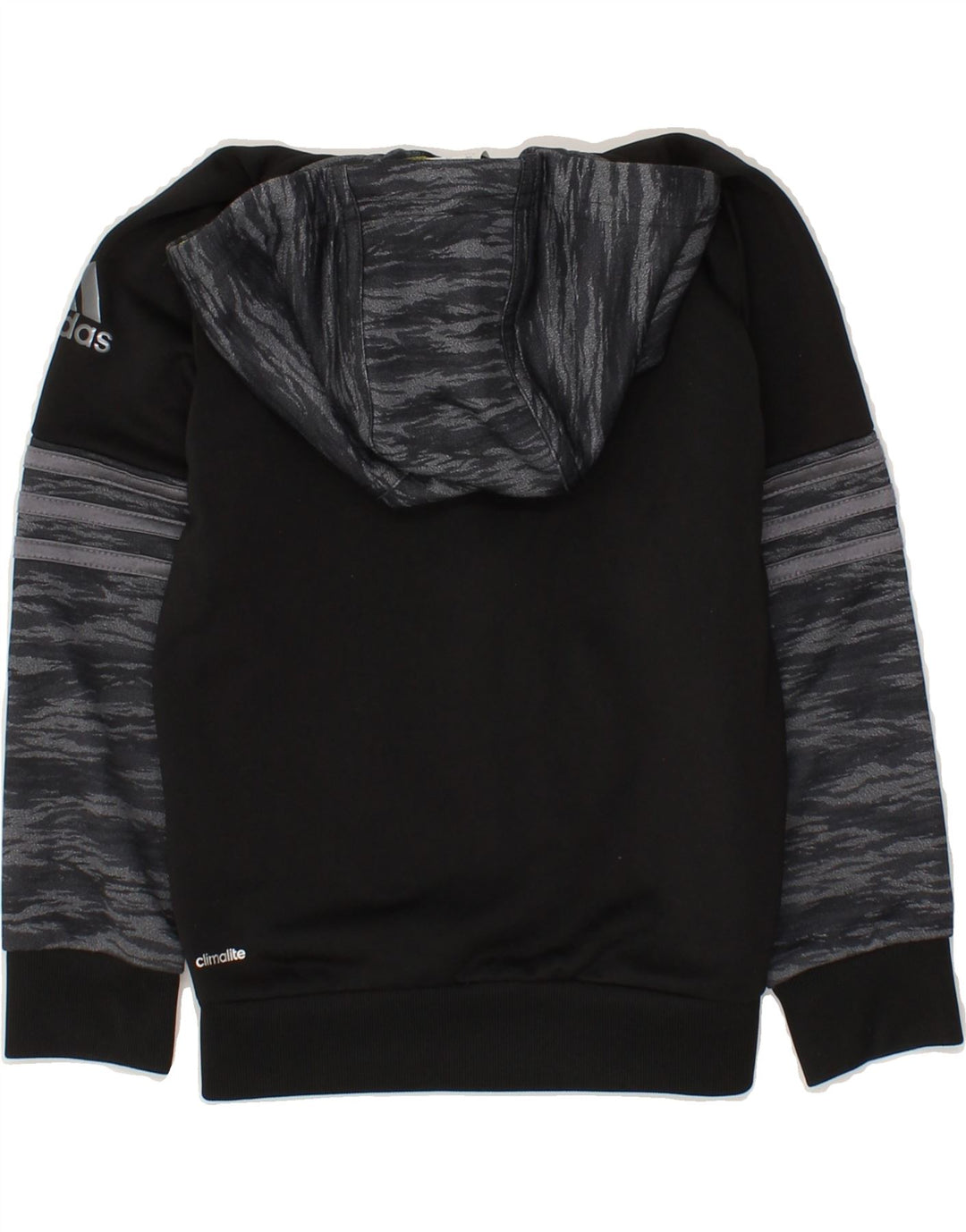 ADIDAS Boys Climalite Zip Hoodie Sweater 5-6 Years Grey Tie Dye Polyester Vintage Adidas and Second-Hand Adidas from Messina Hembry 