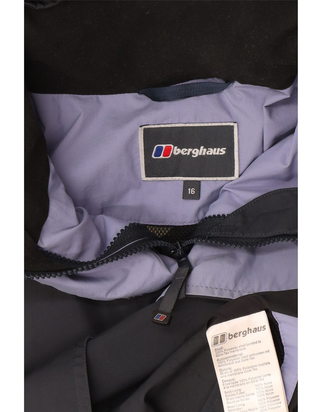 Berghaus Womens Oversized Hooded Windbreaker Jacket UK 16 Large Navy Blue