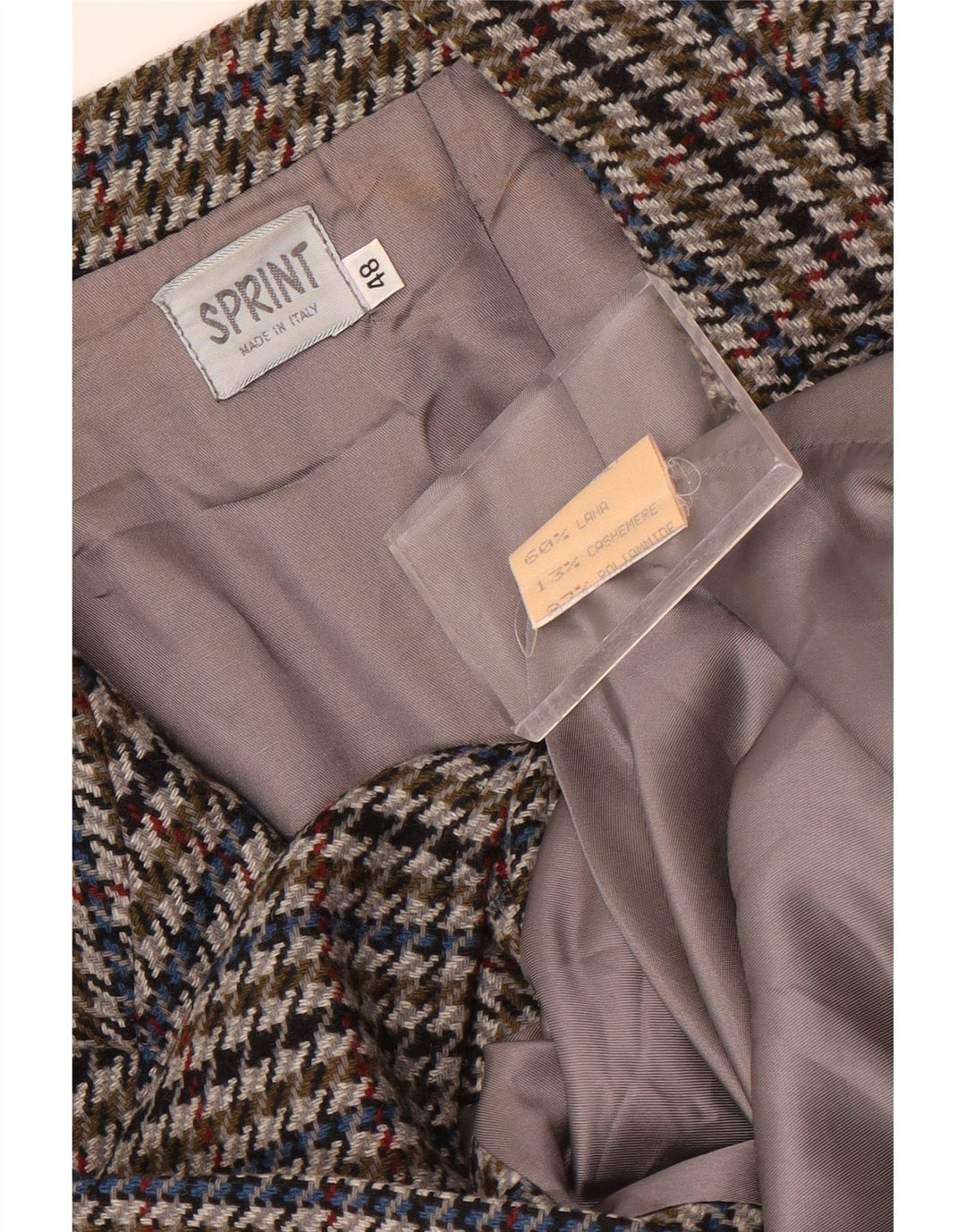 Vintage Womens 2 Button Blazer Jacket IT 48 XL Multicoloured Houndstooth