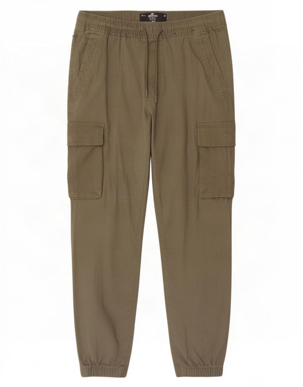 Hollister Mens Joggers Cargo Trousers Medium W32 L28 Khaki Cotton