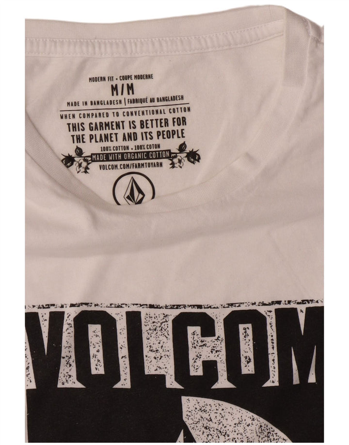 Volcom Mens Modern Fit Graphic T-Shirt Top Medium White Cotton
