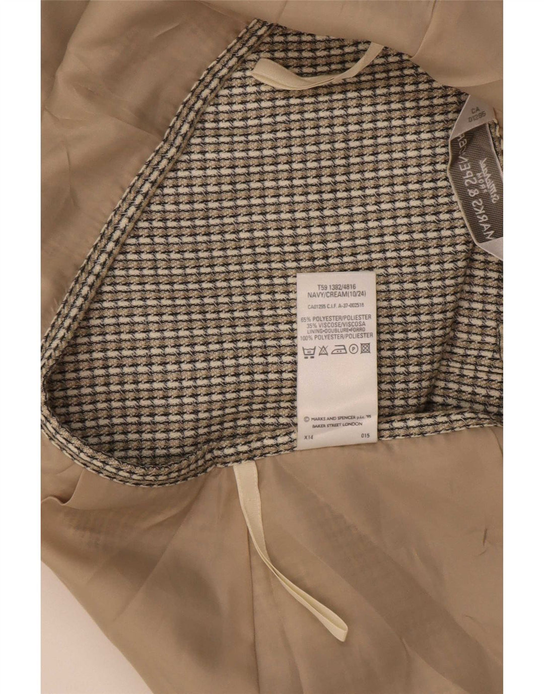 Marks & Spencer Womens Pencil Skirt UK 10 Small W26 Grey Check Polyester