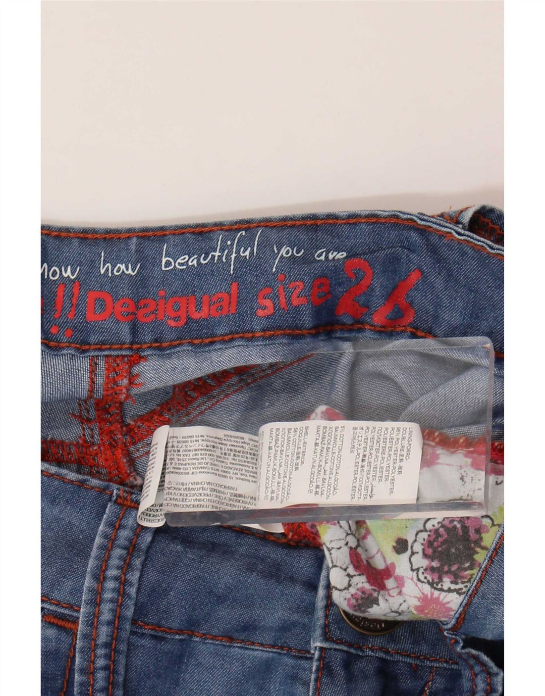 Desigual Womens Graphic Harem Trousers W26 L20 Blue Floral Polyester