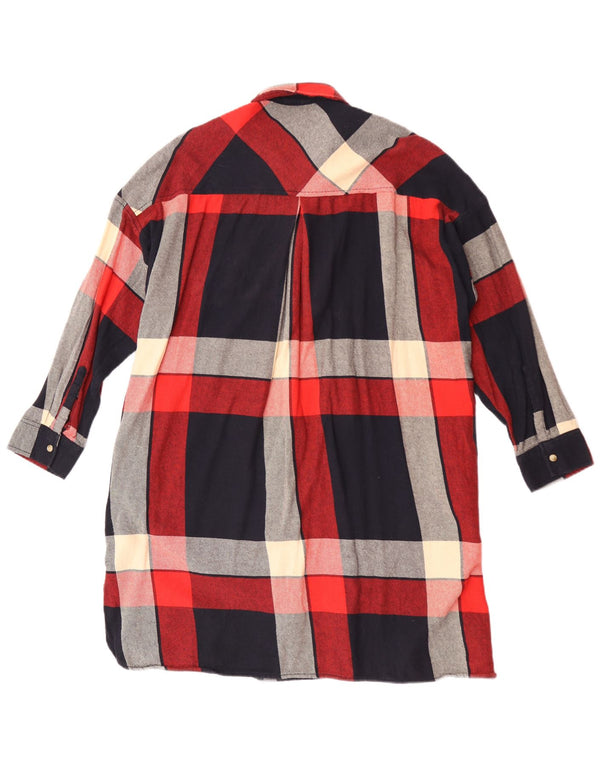 Zara Womens Loose Fit Flannel Shirt Dress UK 16 Large Multicoloured Check