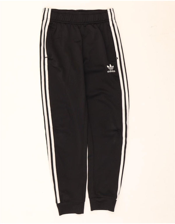 Adidas Boys Tracksuit Trousers Joggers 11-12 Years Black Polyester
