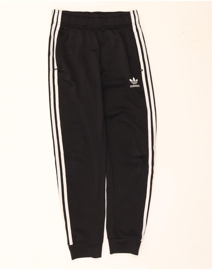 Adidas Boys Tracksuit Trousers Joggers 11-12 Years Black Polyester