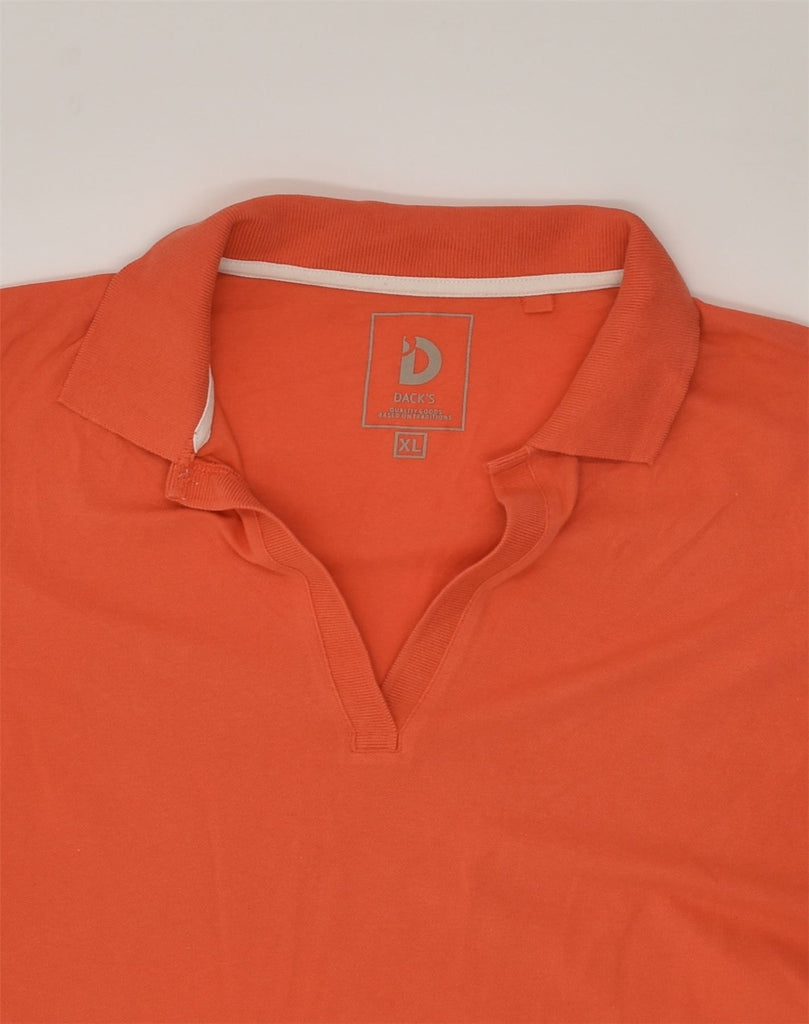 DACK'S Womens Polo Shirt UK 18 XL Orange Cotton | Vintage Dack's | Thrift | Second-Hand Dack's | Used Clothing | Messina Hembry 