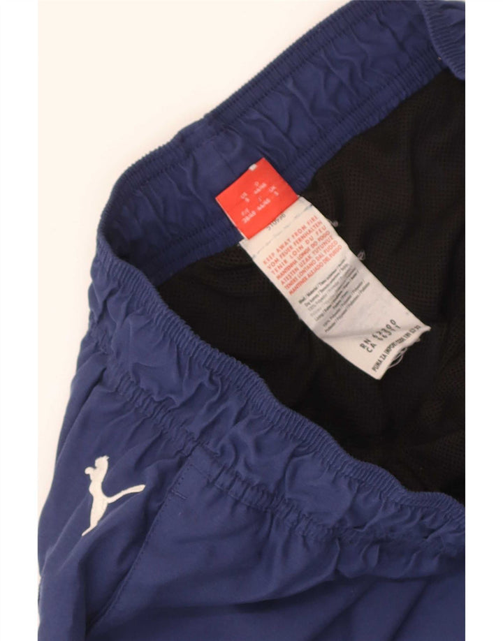 Puma Mens Graphic Sport Shorts Small Navy Blue Polyester
