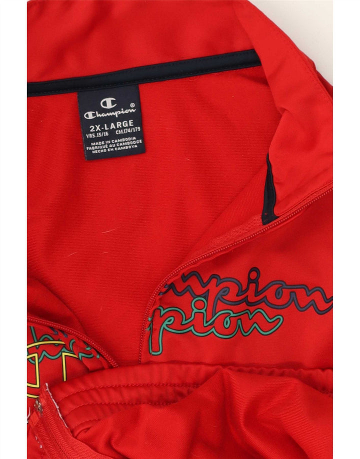 Champion Boys Graphic Tracksuit Top Jacket 15-16 Years 2XL Red