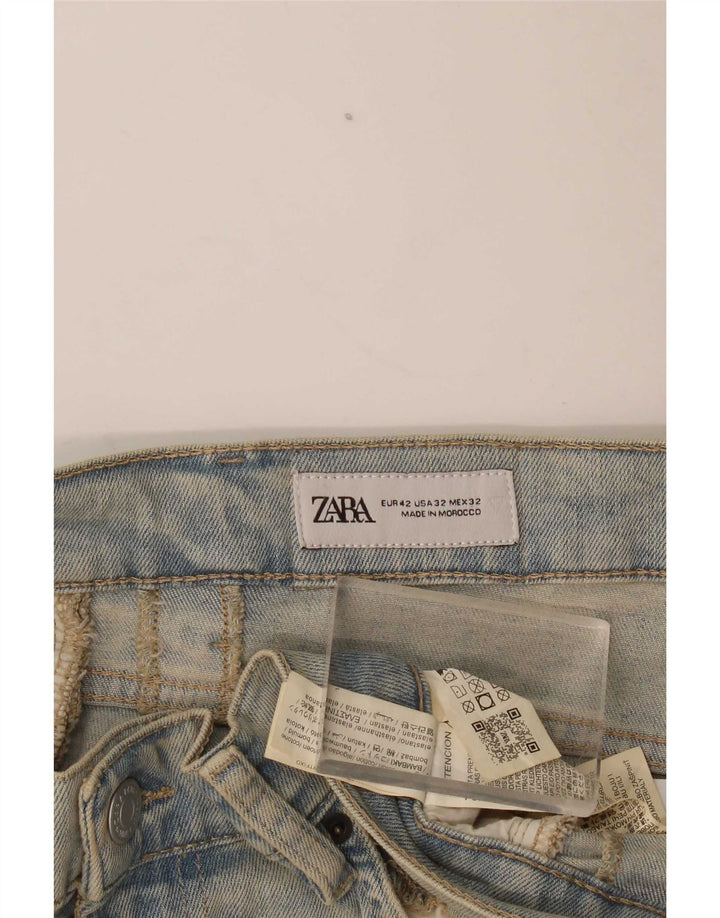 Zara Mens Slim Jeans EU 42 Large W32 L32 Blue Cotton