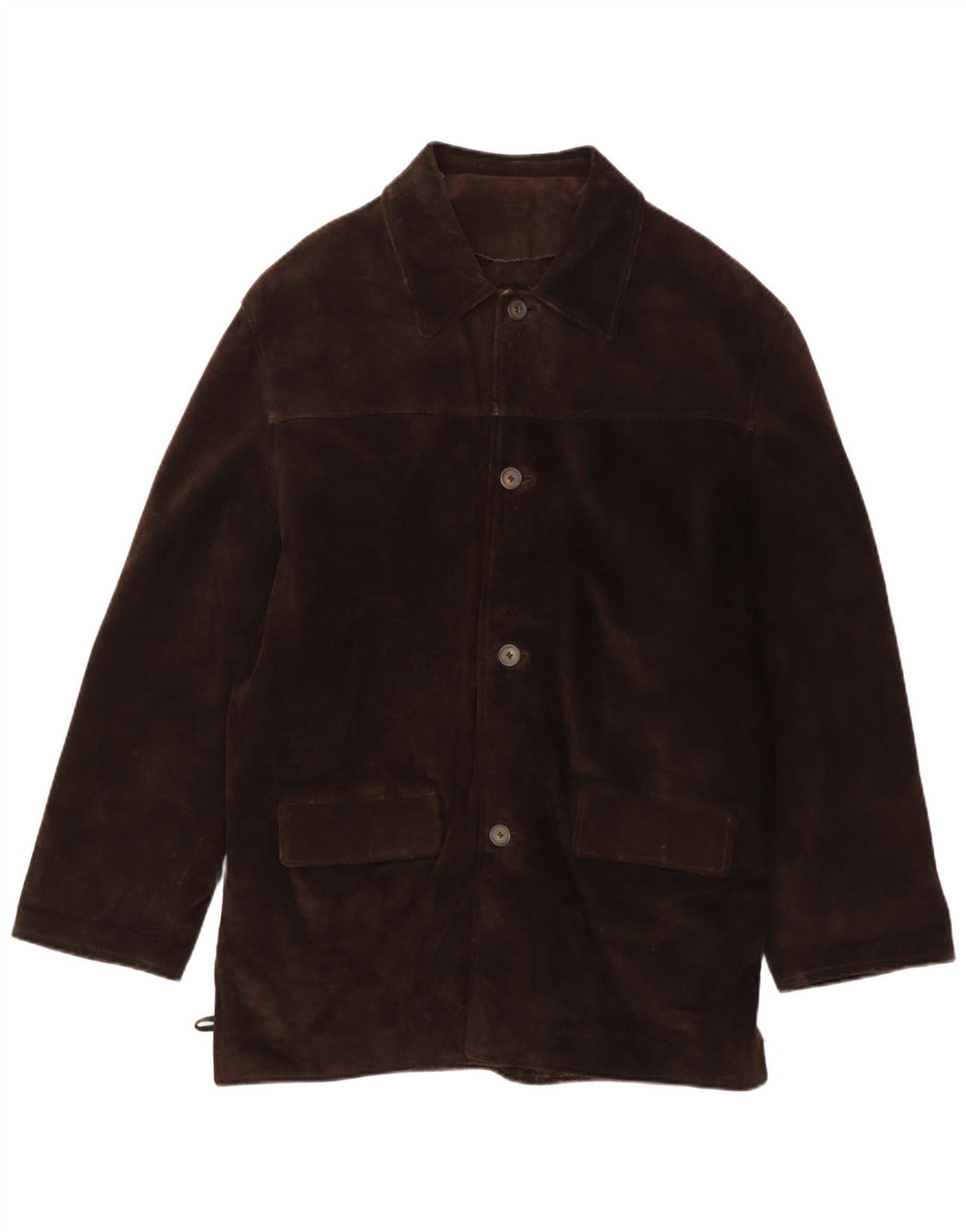 Vintage Mens Suede Windbreaker Coat UK 40 Large Brown Leather